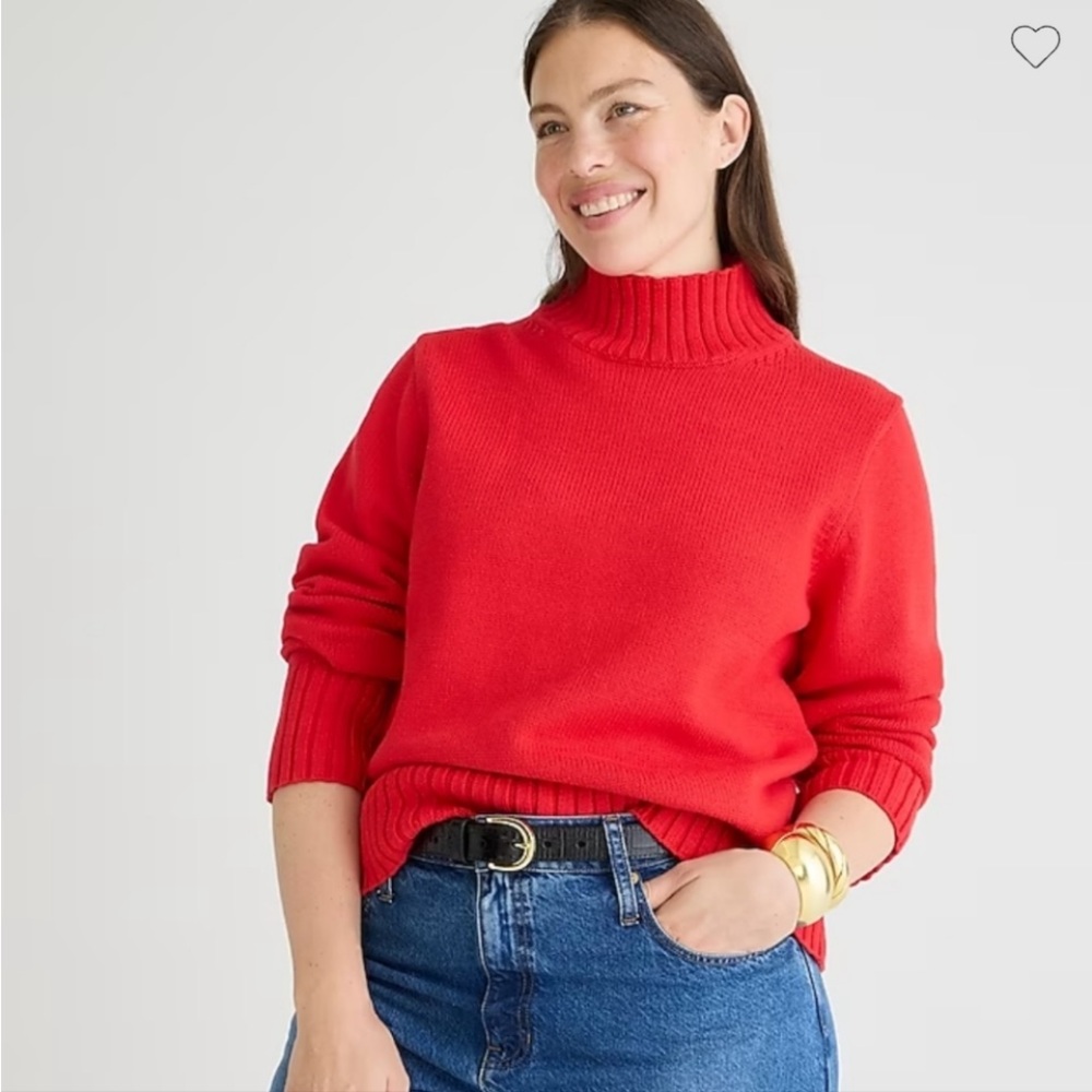J. Crew Vibrant Red Cowl Turtleneck Sweater